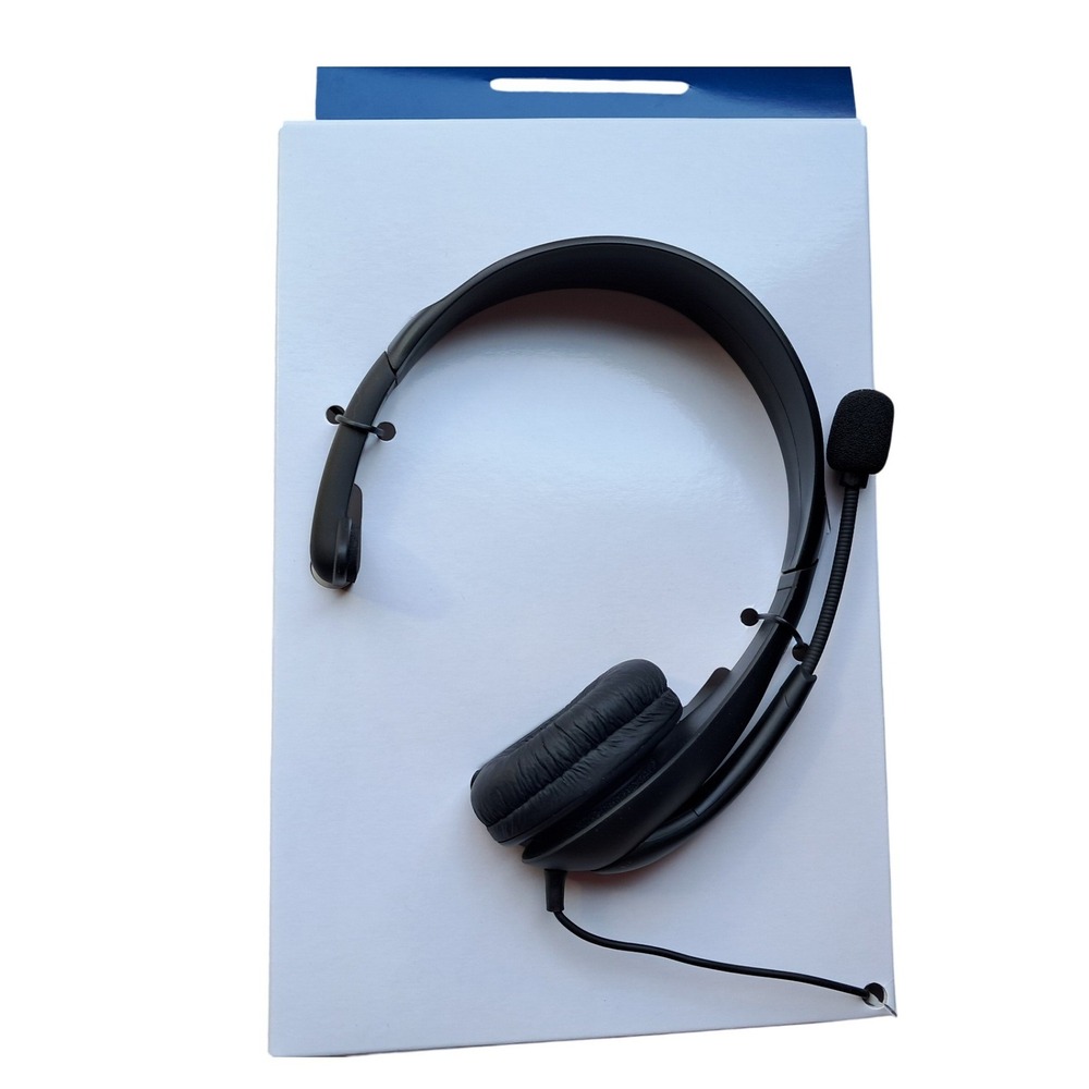 Insignia PC Headset NS-PAH5101 Black Wired On-Ear Flexible Boom Mic New - Picture 3 of 4